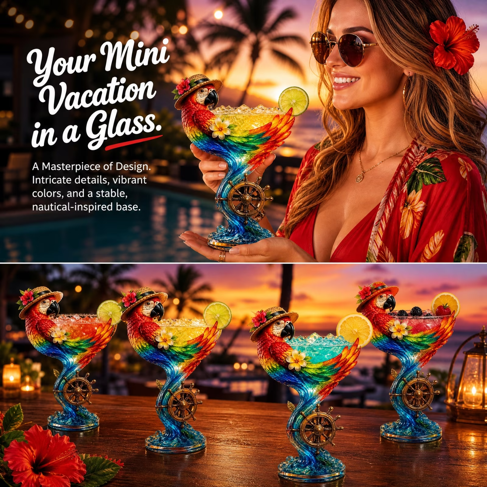 Paradise Parrot™ Tropical Art Goblet