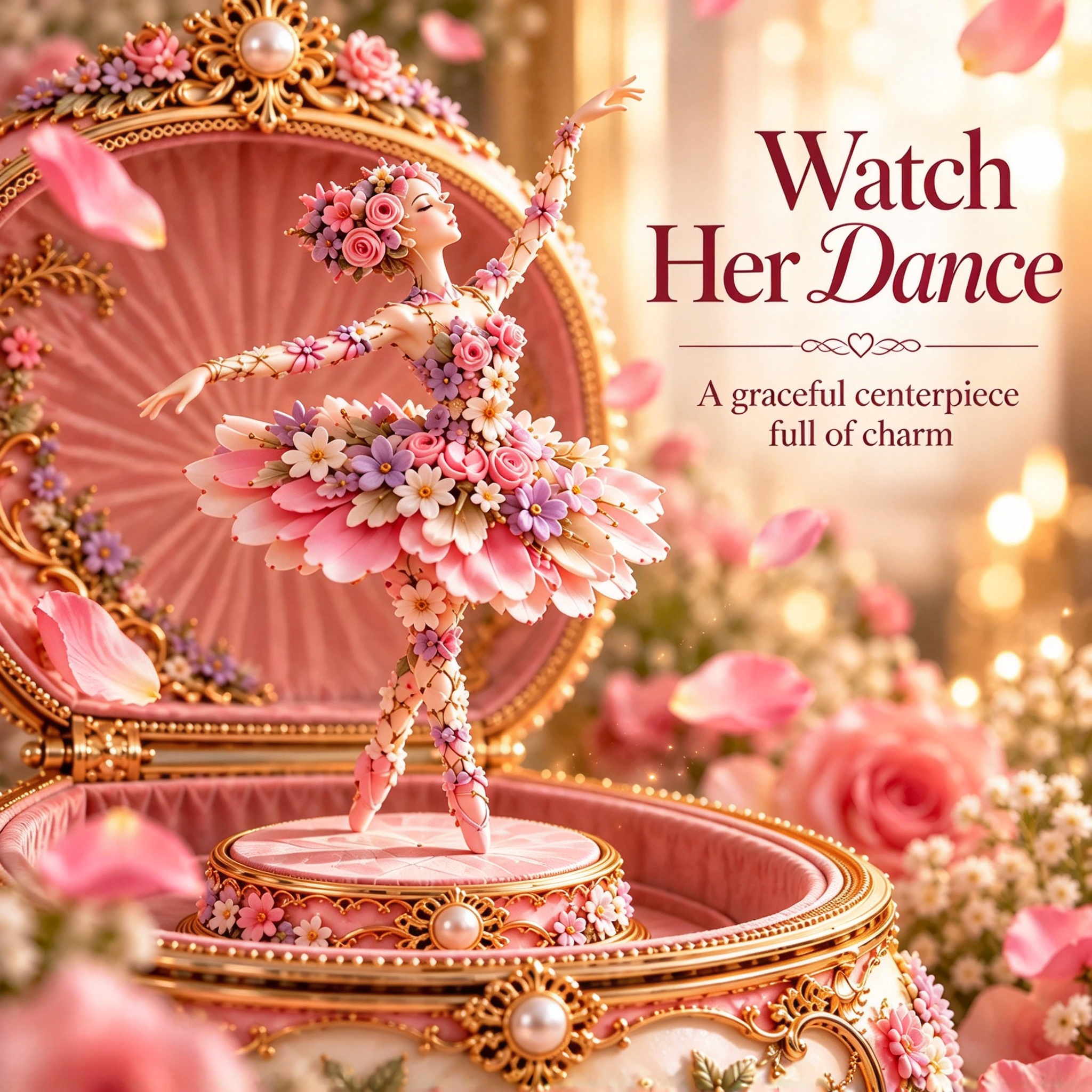 Ballerina and butterfly inside the music box
