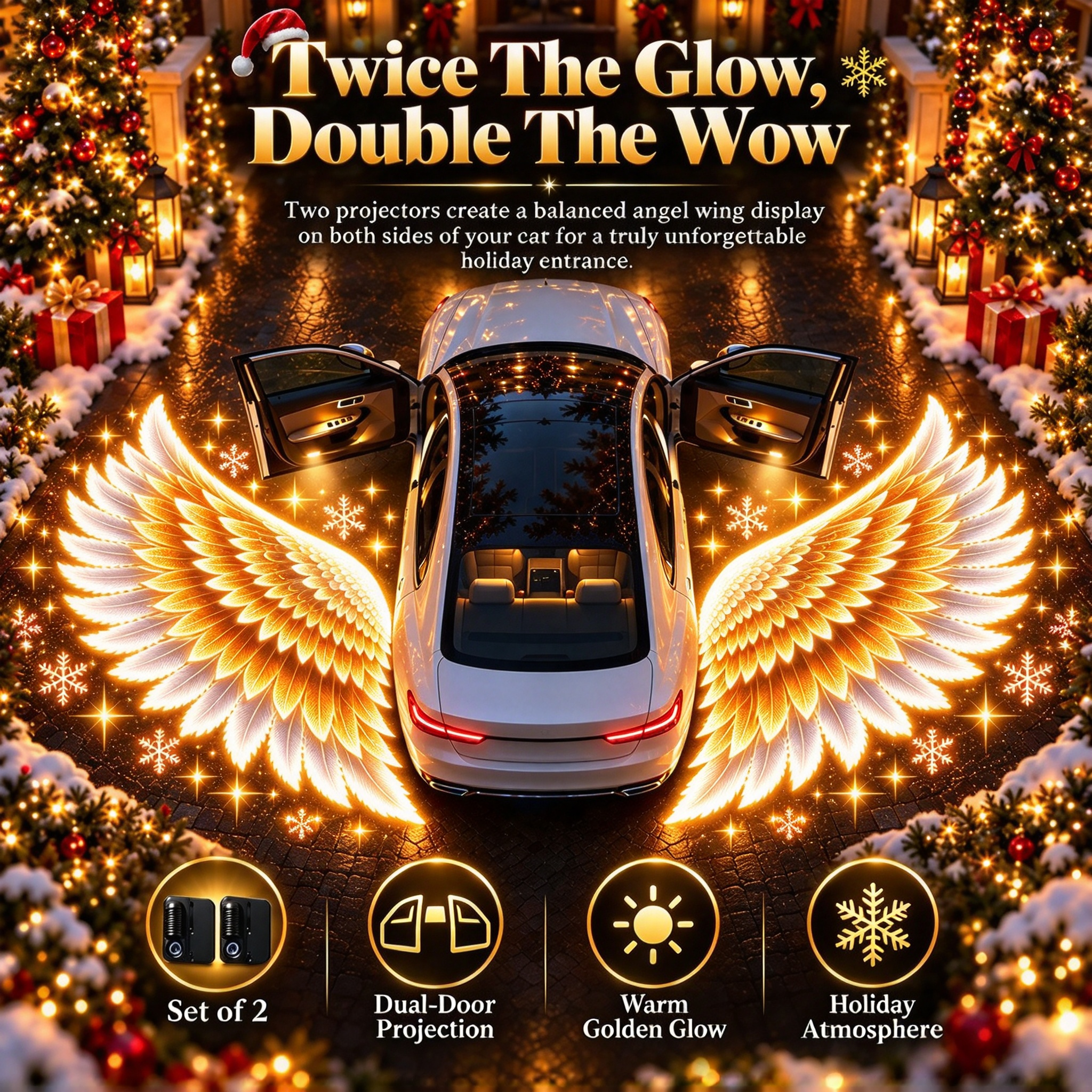 🔥 LAST DAY 49% OFF 🔥 Angel Wing Car Door Projector Lights | Welcome Lights for Your Vehicle 🚗✨