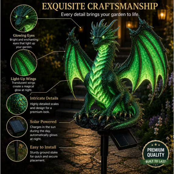 🐉 Dragon Guardian Solar Garden Light