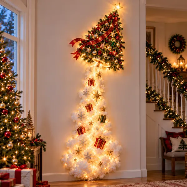 Holiday Glow Wall Light – 10 Festive Cascading LED Christmas Designs🏡