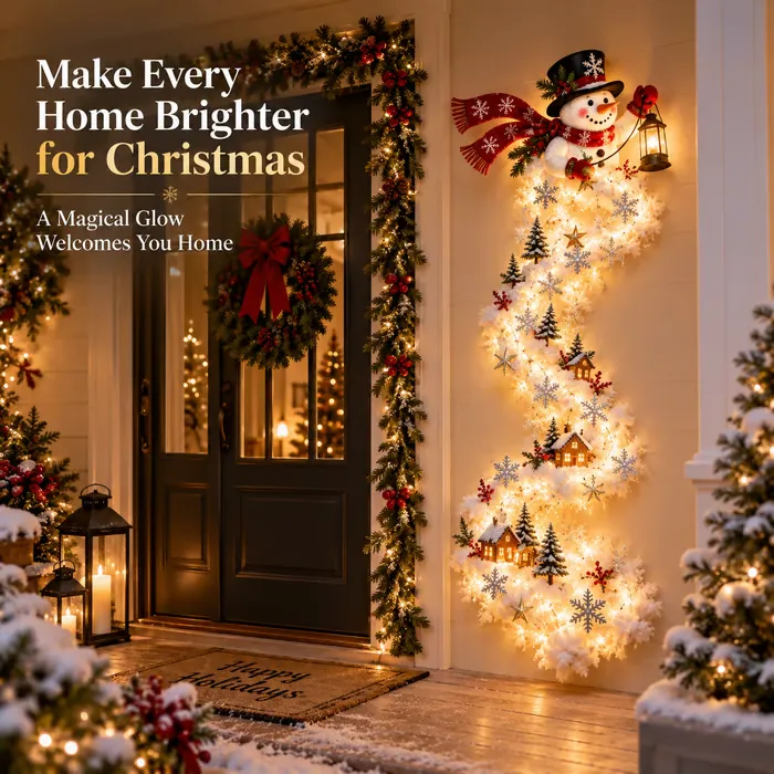 Holiday Glow Wall Light – 10 Festive Cascading LED Christmas Designs🏡
