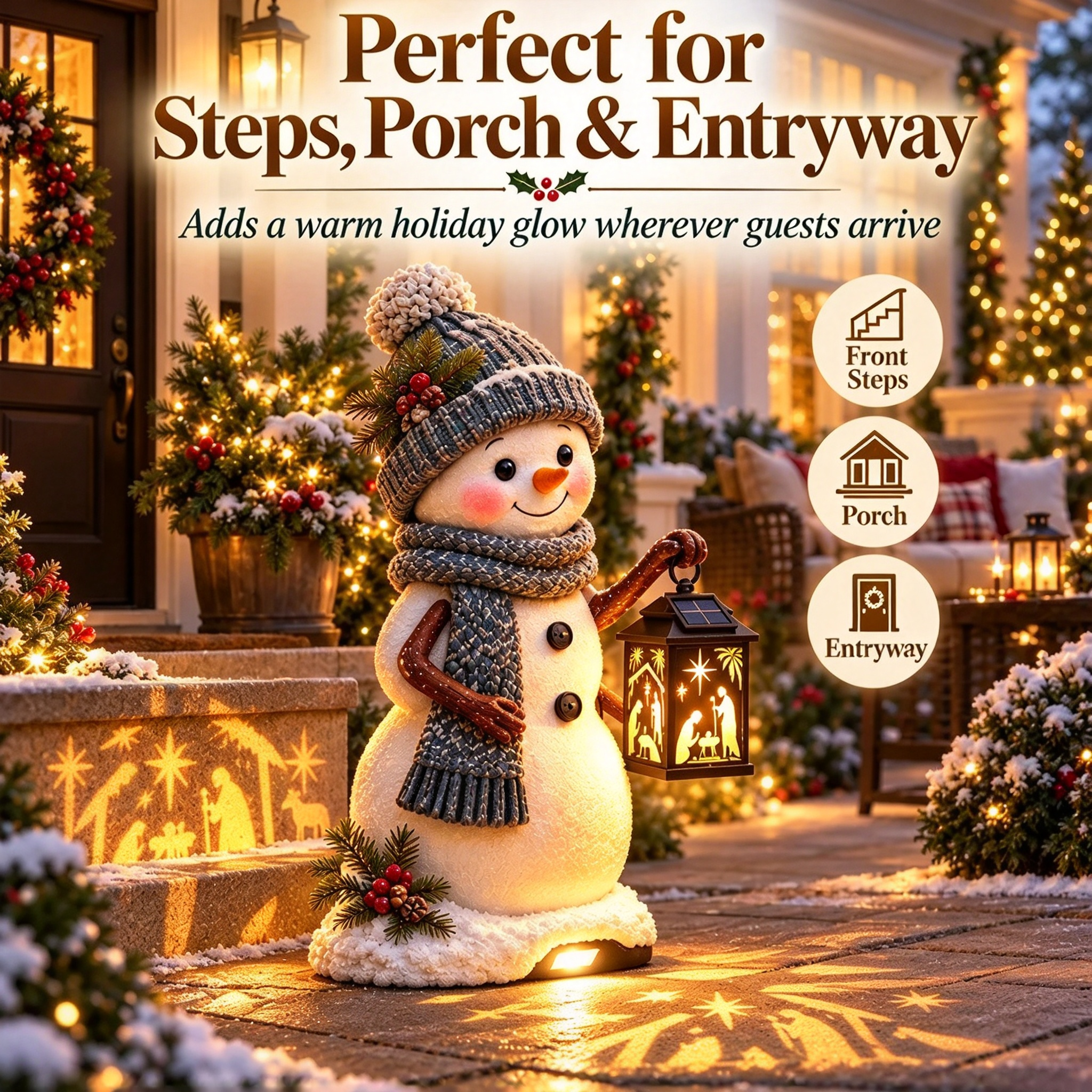 🔥 LAST DAY 49% OFF 🔥 Solar Christmas Snowman Ground Light | Left & Right Facing Options 🎄⛄️