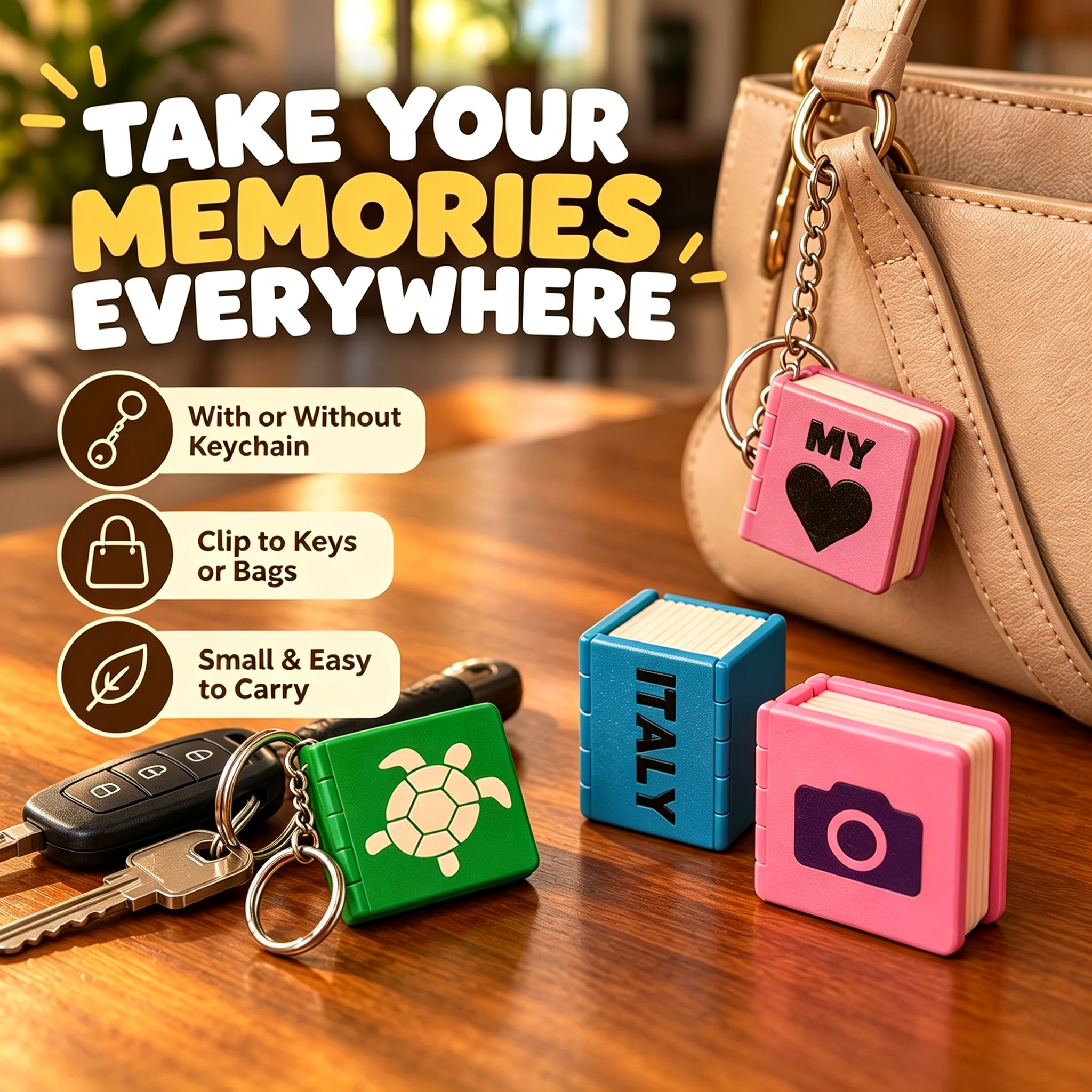 Mini photo book with bookshelf