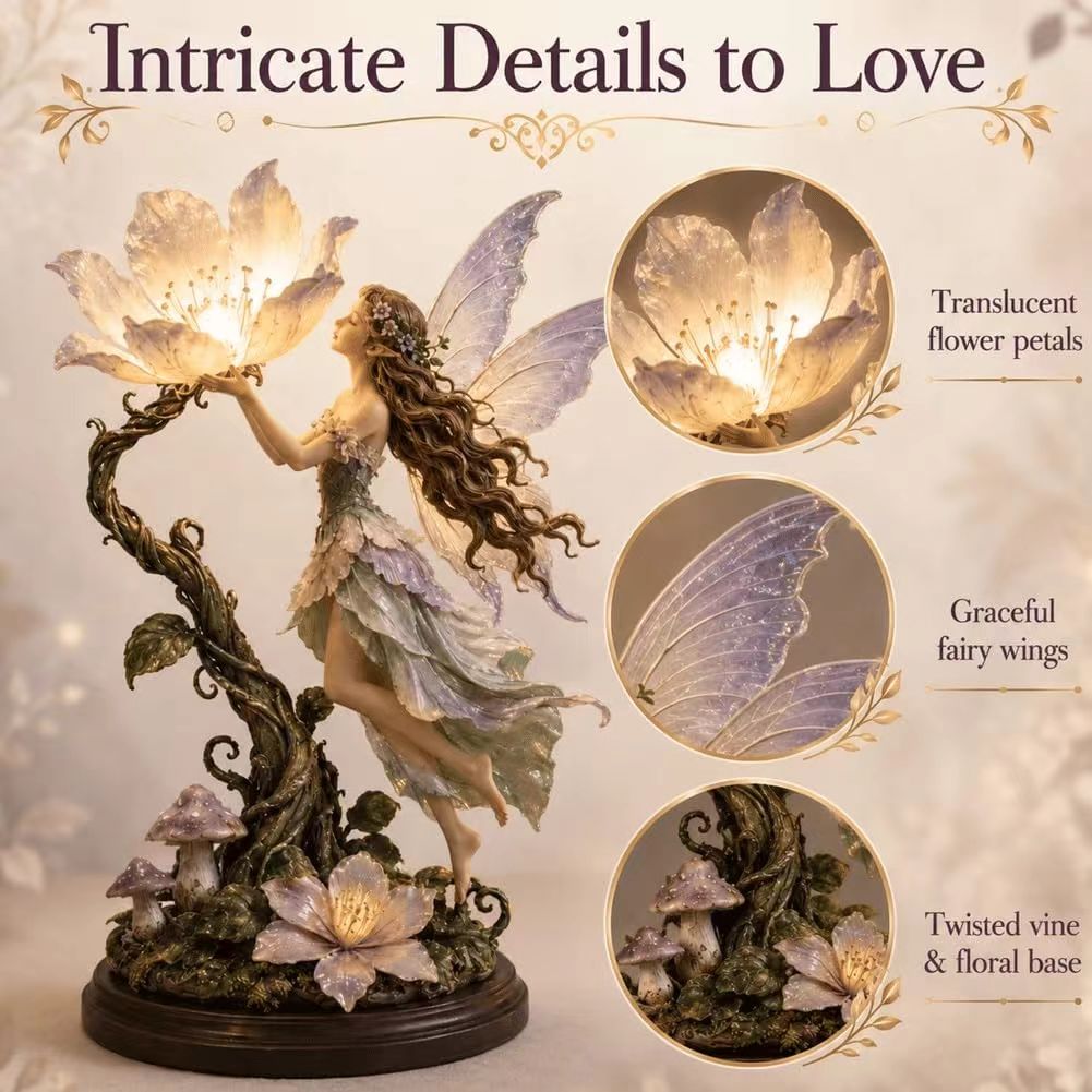 🎁💖Moonflower Fairy Accent Lamp, Light up with Warm White Lights🔥🤩