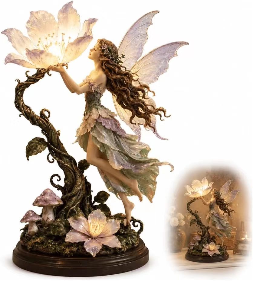 🎁💖Moonflower Fairy Accent Lamp, Light up with Warm White Lights🔥🤩