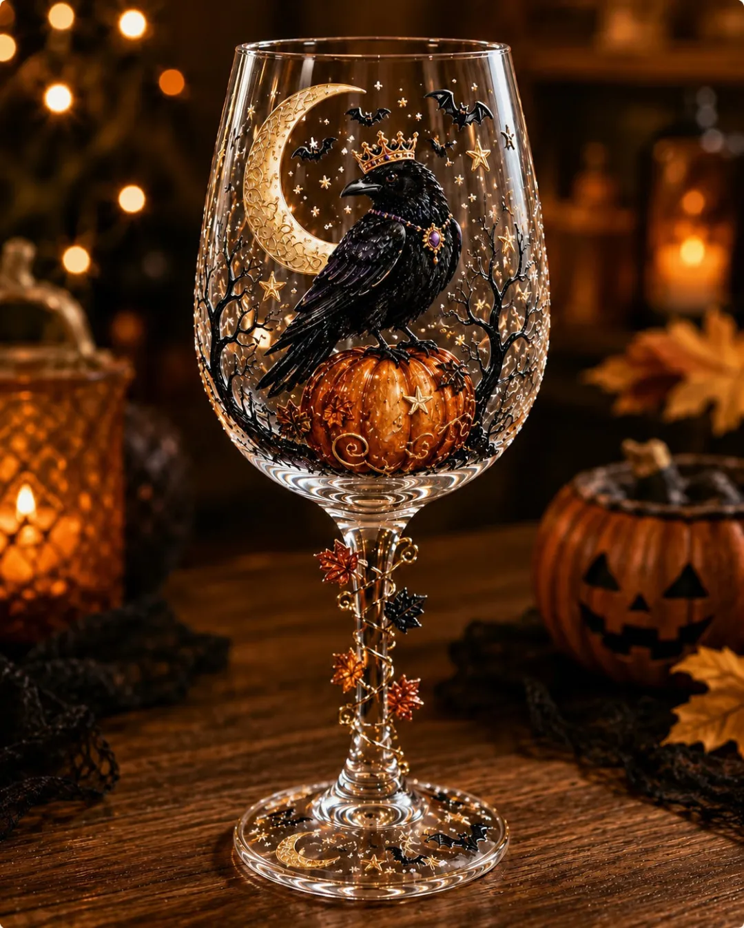Enchanted Halloween Wine Glass Gift Set – Festive Drinkware Collection🎃