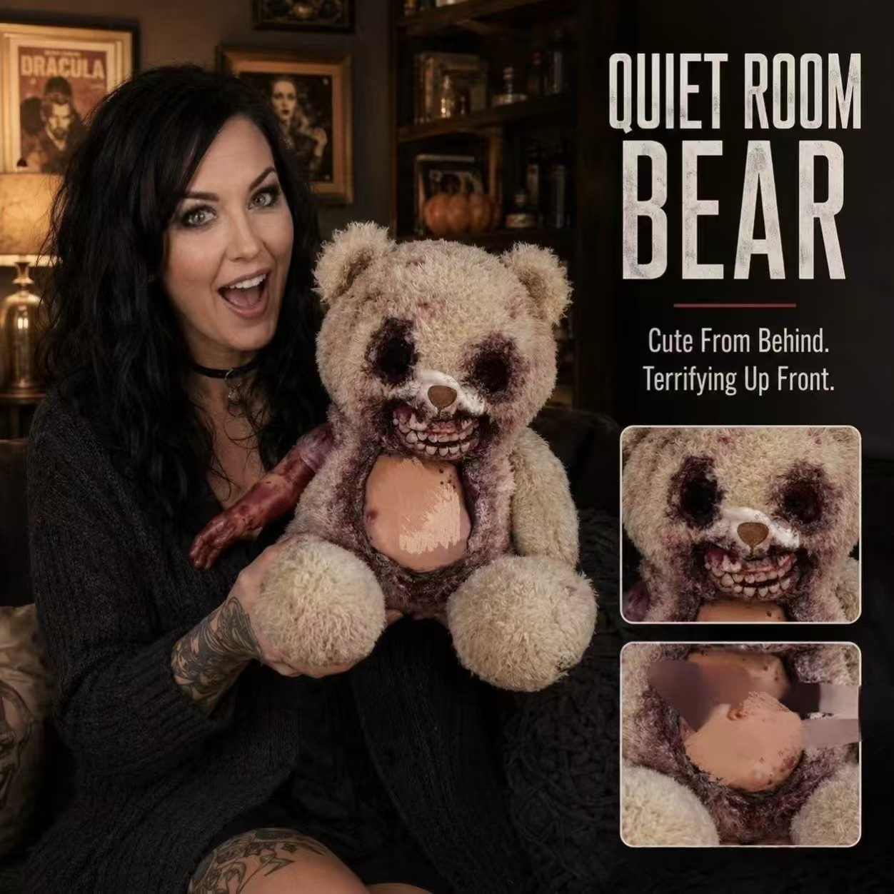 Silent Screams™ Creepy Teddy Bear