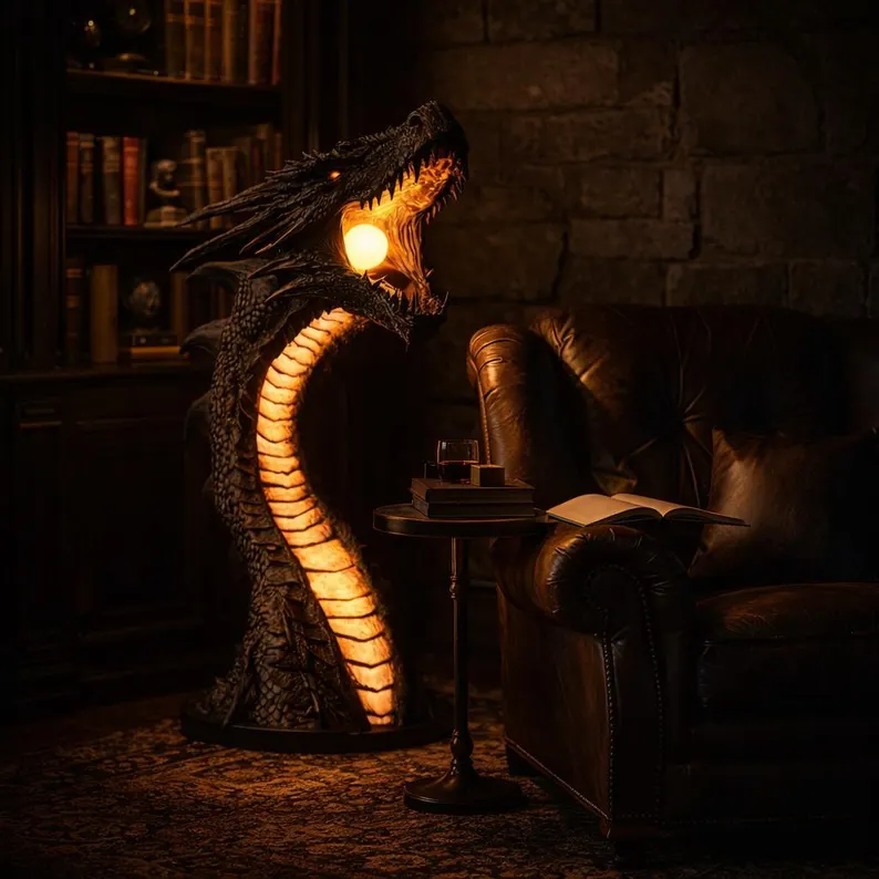 Dragon Flame Guardian™ Mystical Fire Dragon LED Sculpture