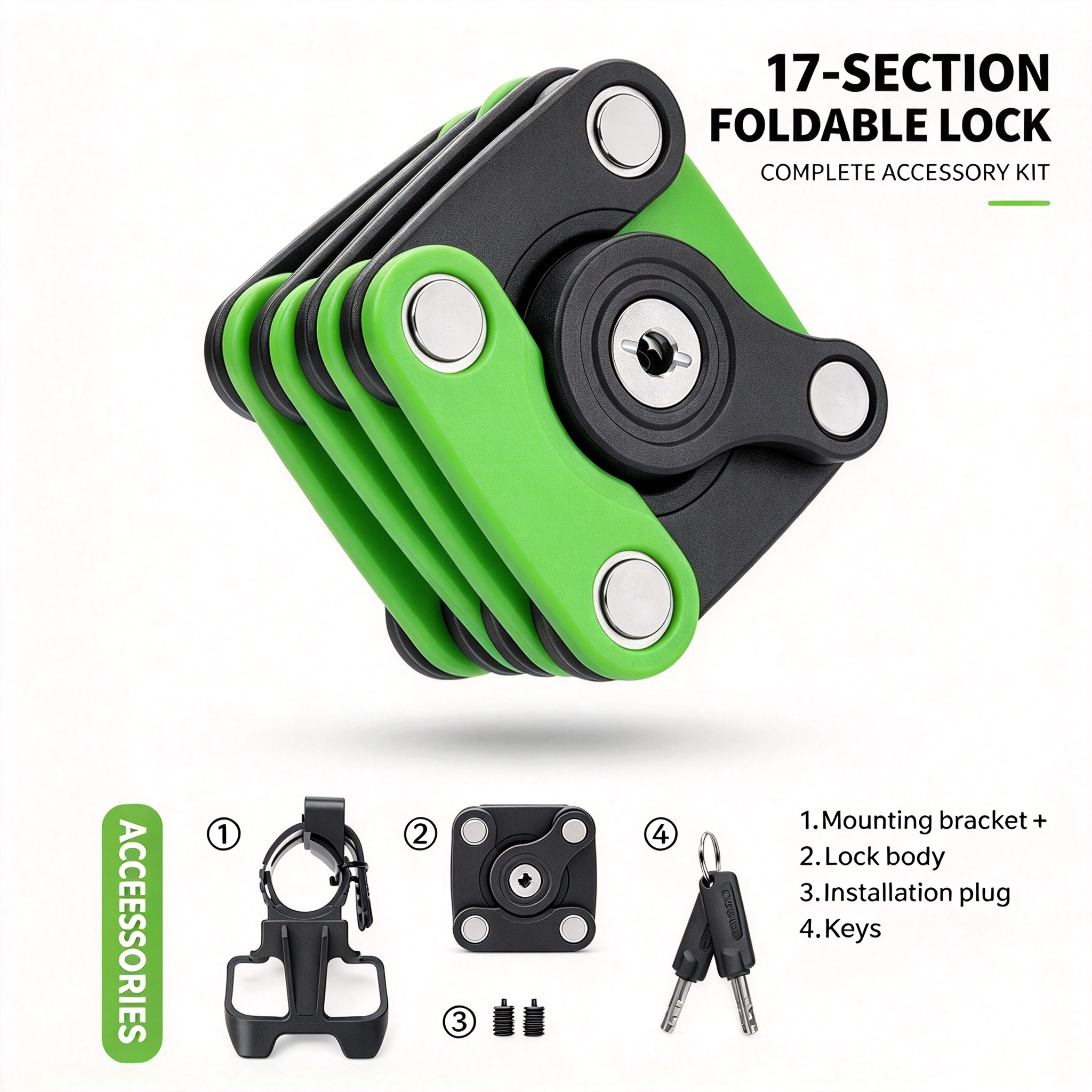 Cycling with secure foldable lock