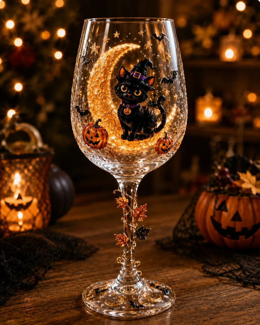 Enchanted Halloween Wine Glass Gift Set – Festive Drinkware Collection🎃