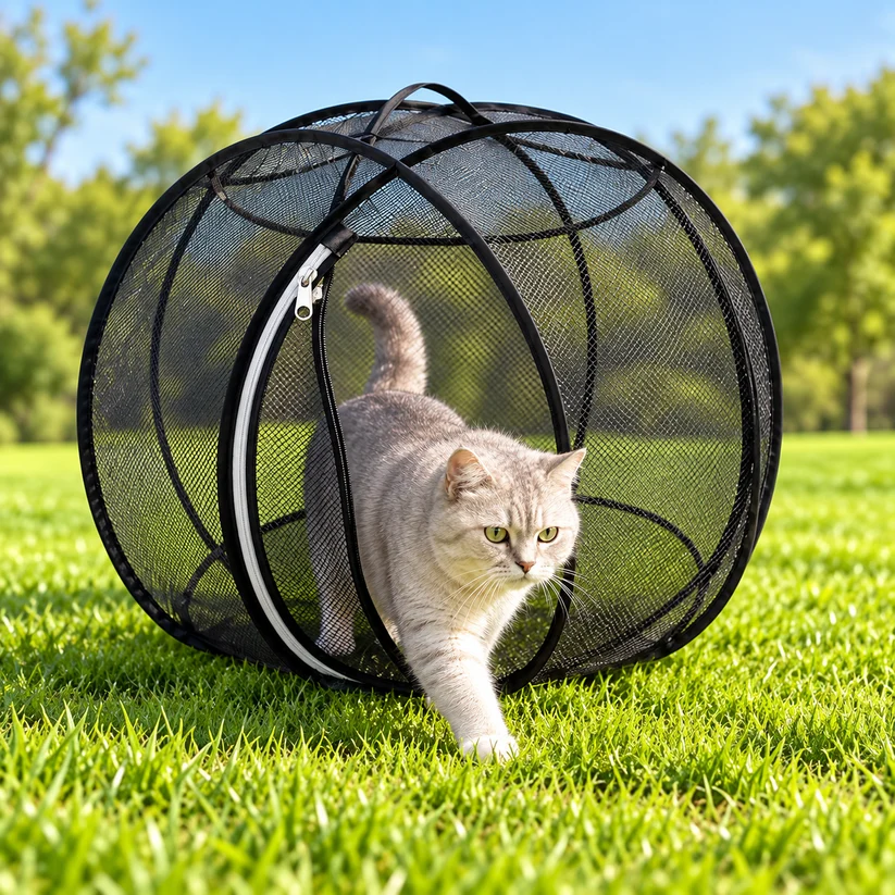 🔥 LAST DAY 49% OFF 🔥 Portable Pop-Up Cat Playpen | Breathable Mesh Enclosure for Indoor & Outdoor 🐱🌿