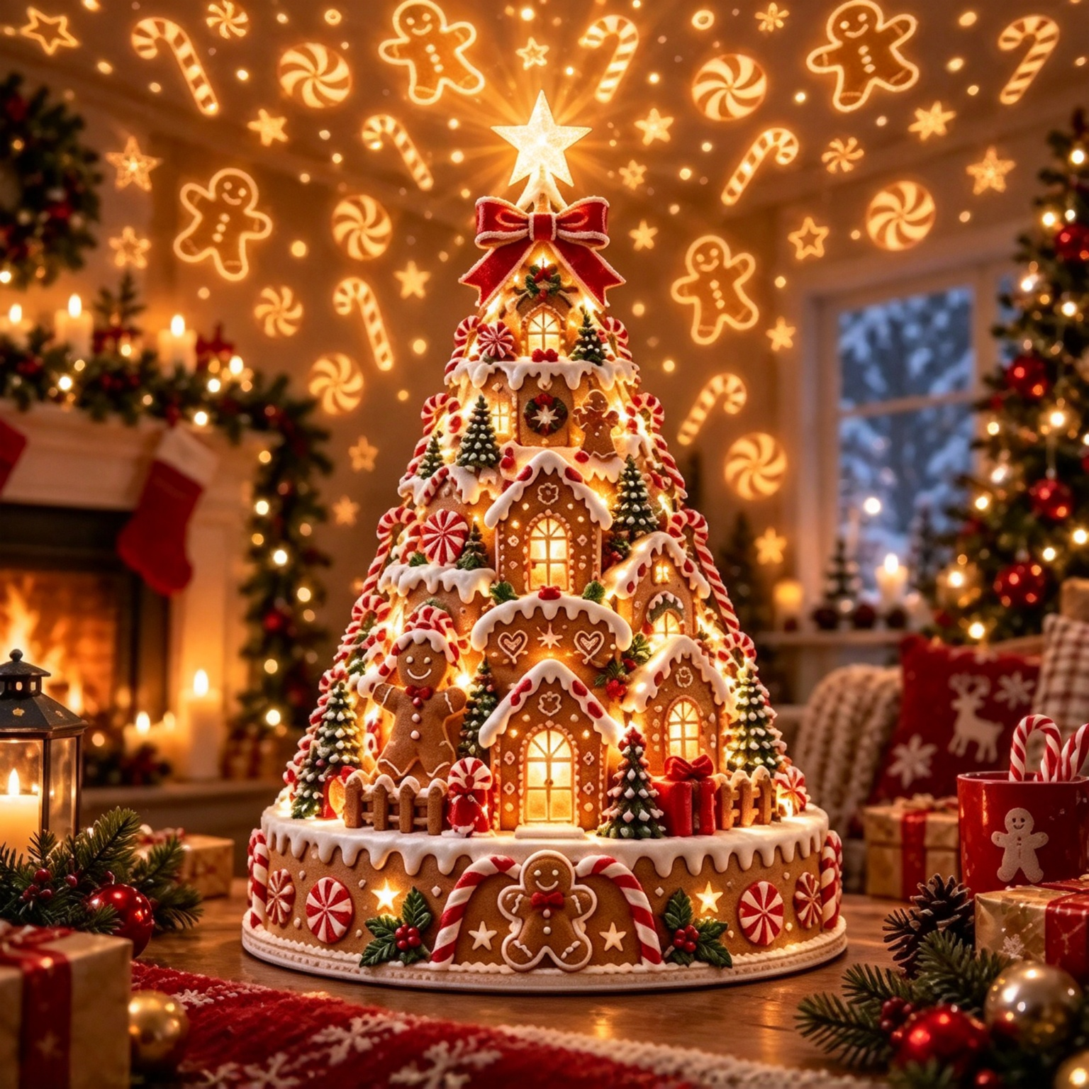 🕊️ Heavenly Glow – Lighted Angel Christmas Tree with Projection 🕊️