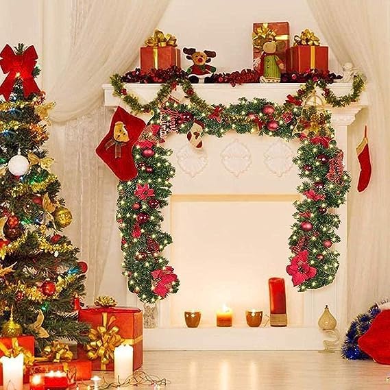 Autumn & Christmas Leaf Garland – Dual-Season Foliage Decor