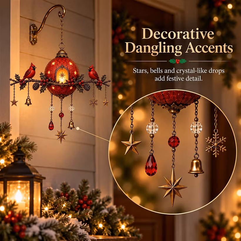 Lighted Cardinal Ornament – Warm Glow Christmas Hanging Decor 🐦
