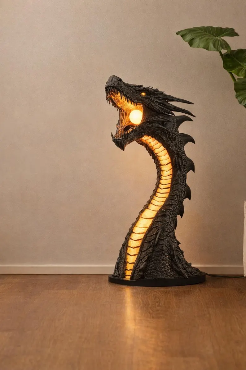 Dragon Flame Guardian™ Mystical Fire Dragon LED Sculpture