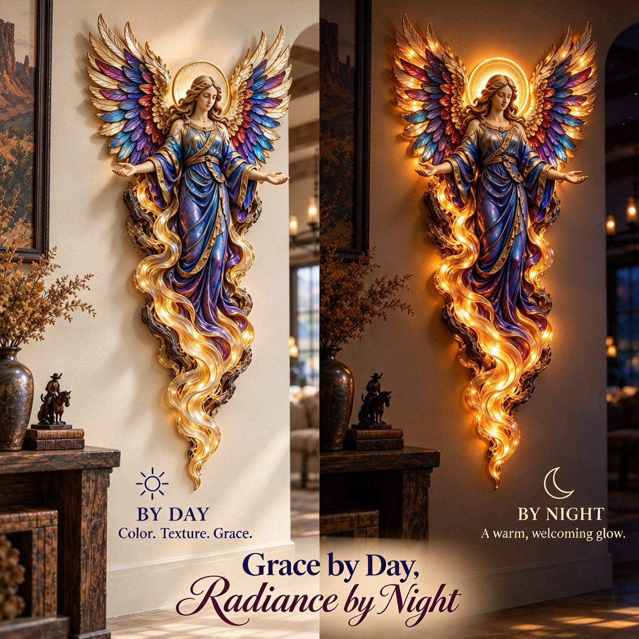 🔥 49% OFF TODAY! 🕊️ Stop Hanging Boring Wall Art! This Glowing Angel is Breathtaking! ✨