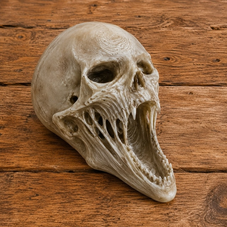 Gothic Skull Relic Sculpture 