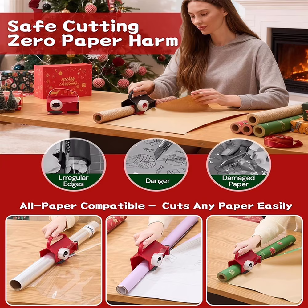 2-in-1 Paper Cutter & Tape Dispenser Set
