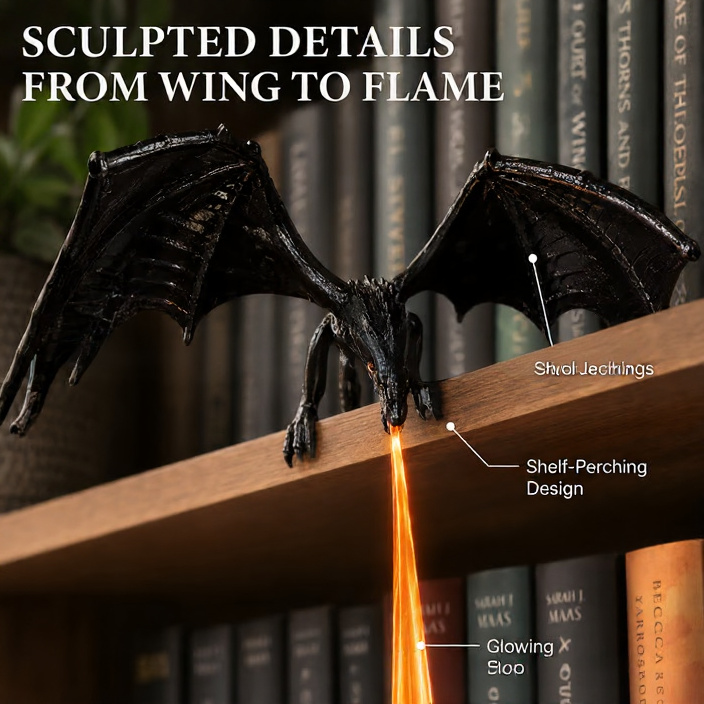 Shadow Dragon Flame™ Book Nook Light