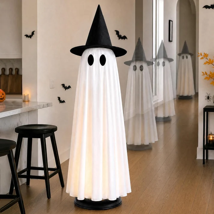 Enchanted Floating Ghost Lamp – 46.5" Animated Lighted Halloween Decor👻