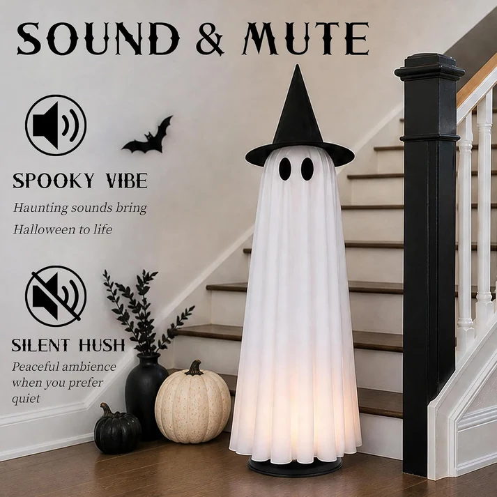 Enchanted Floating Ghost Lamp – 46.5" Animated Lighted Halloween Decor👻