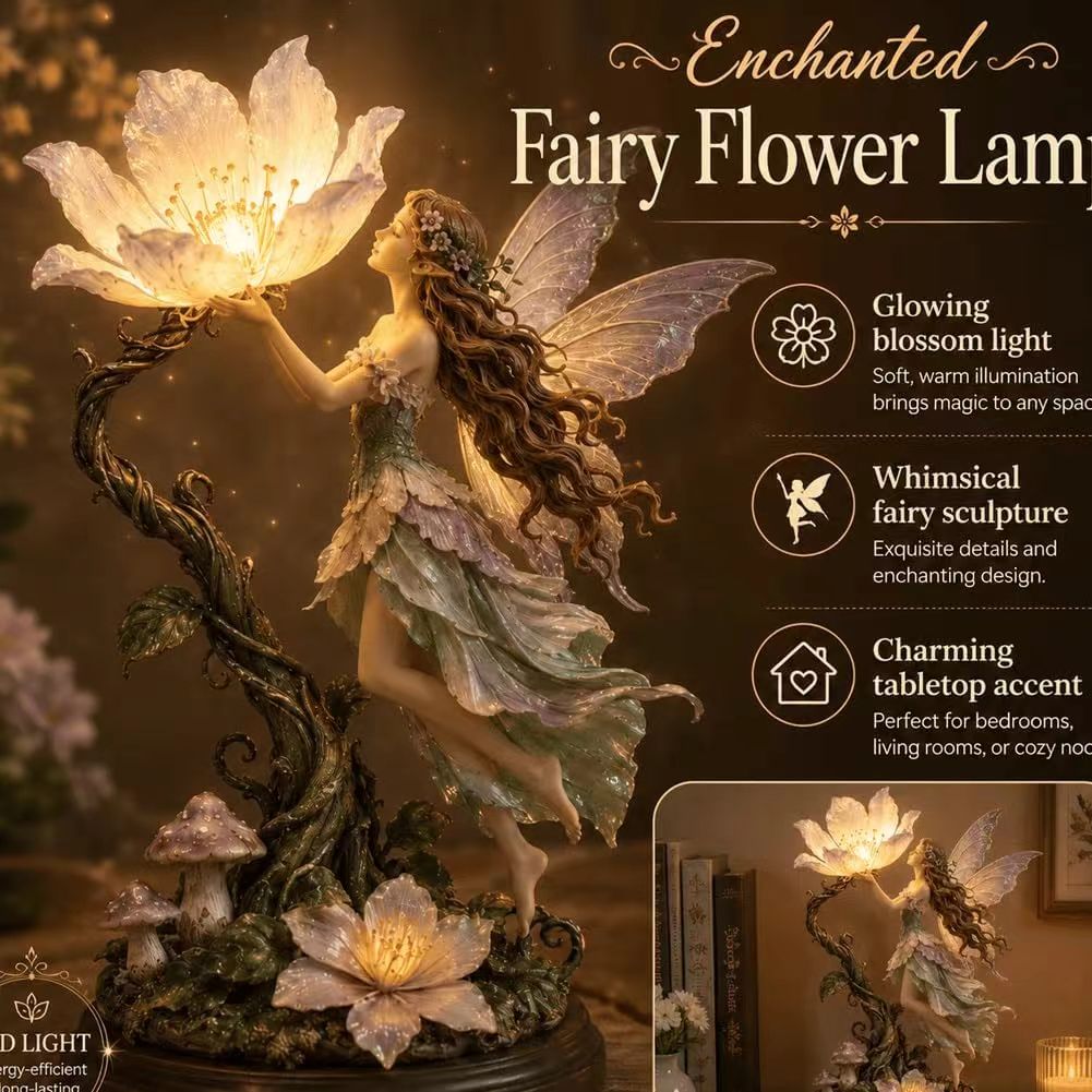 🎁💖Moonflower Fairy Accent Lamp, Light up with Warm White Lights🔥🤩