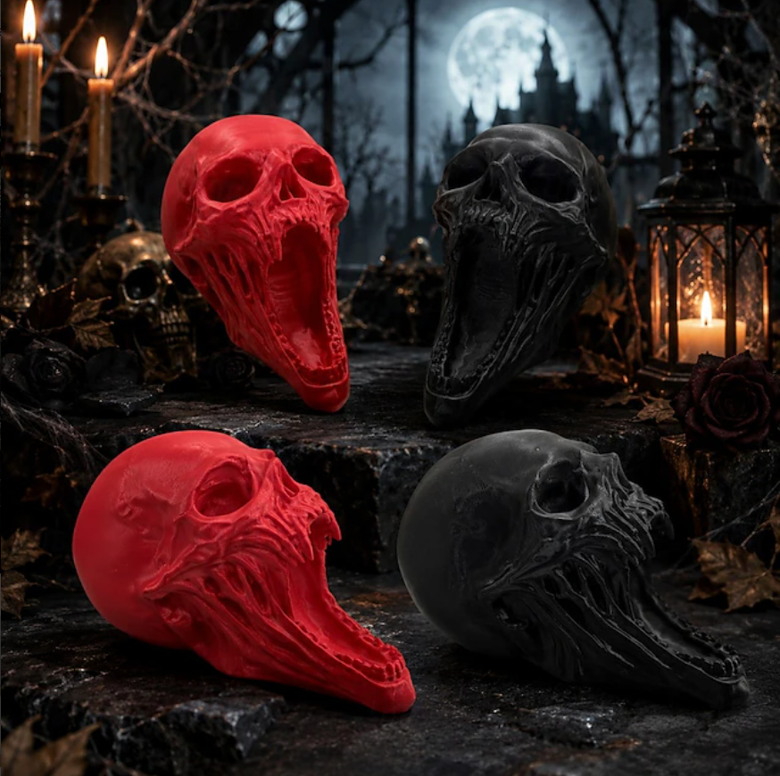 Gothic Skull Relic Sculpture 