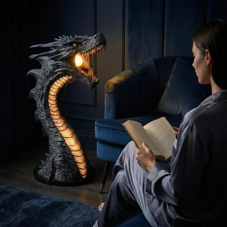 Dragon Flame Guardian™ Mystical Fire Dragon LED Sculpture