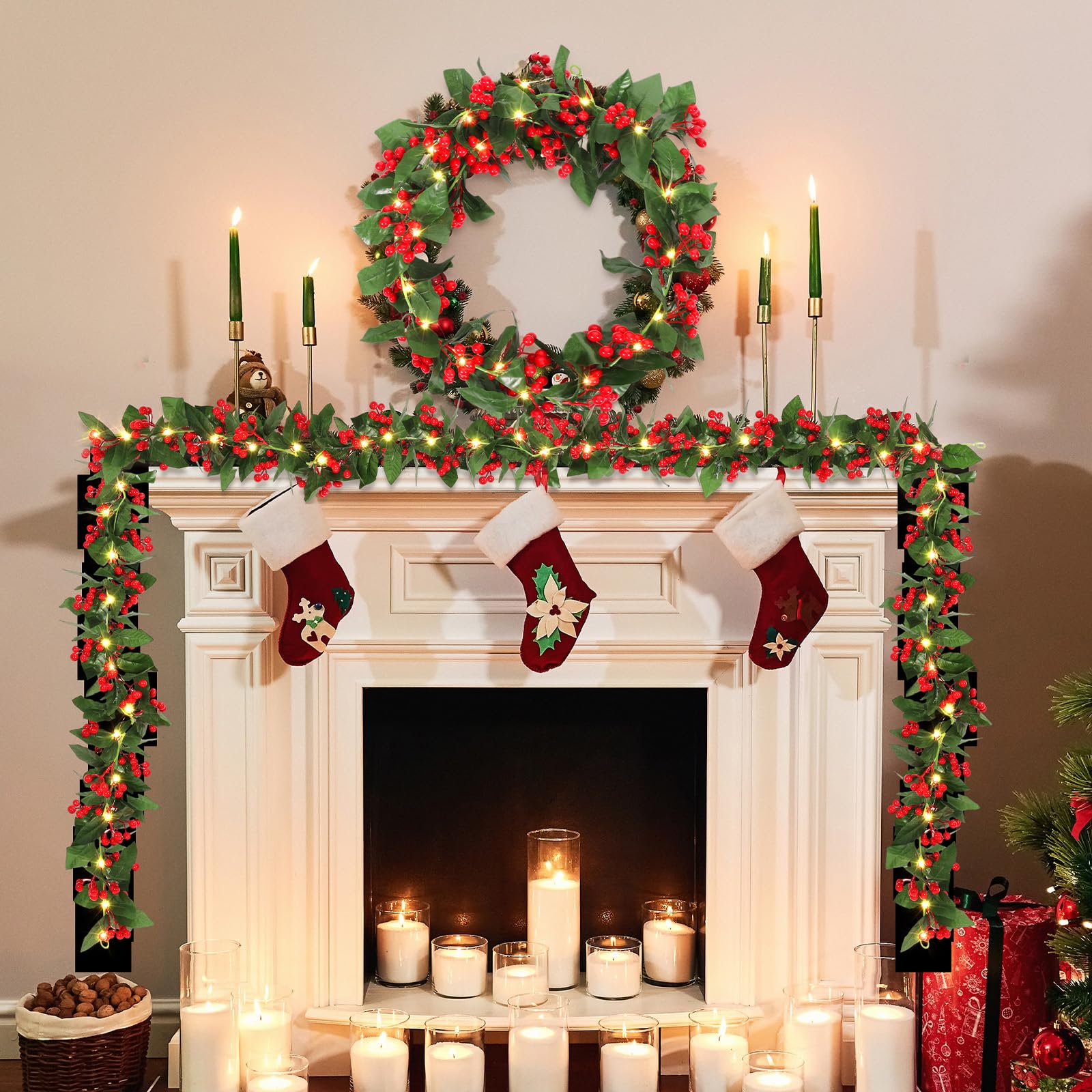 Autumn & Christmas Leaf Garland – Dual-Season Foliage Decor