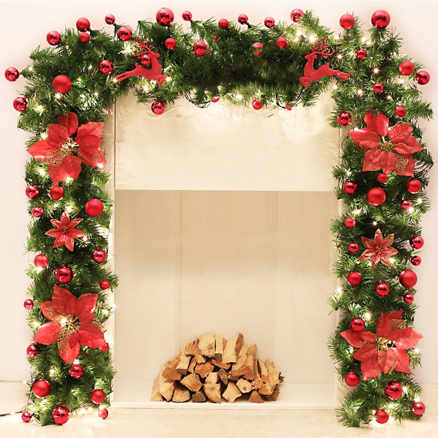Autumn & Christmas Leaf Garland – Dual-Season Foliage Decor