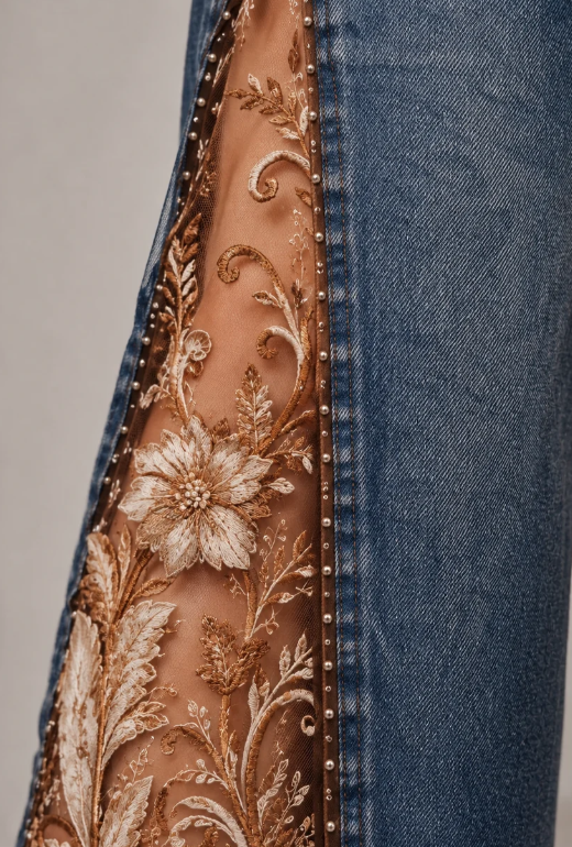 🔥 LAST DAY 49% OFF 🔥 Lace Floral Embroidery Rhinestone Flare Jeans | Western Boho Bell Bottom Pants 🤠✨