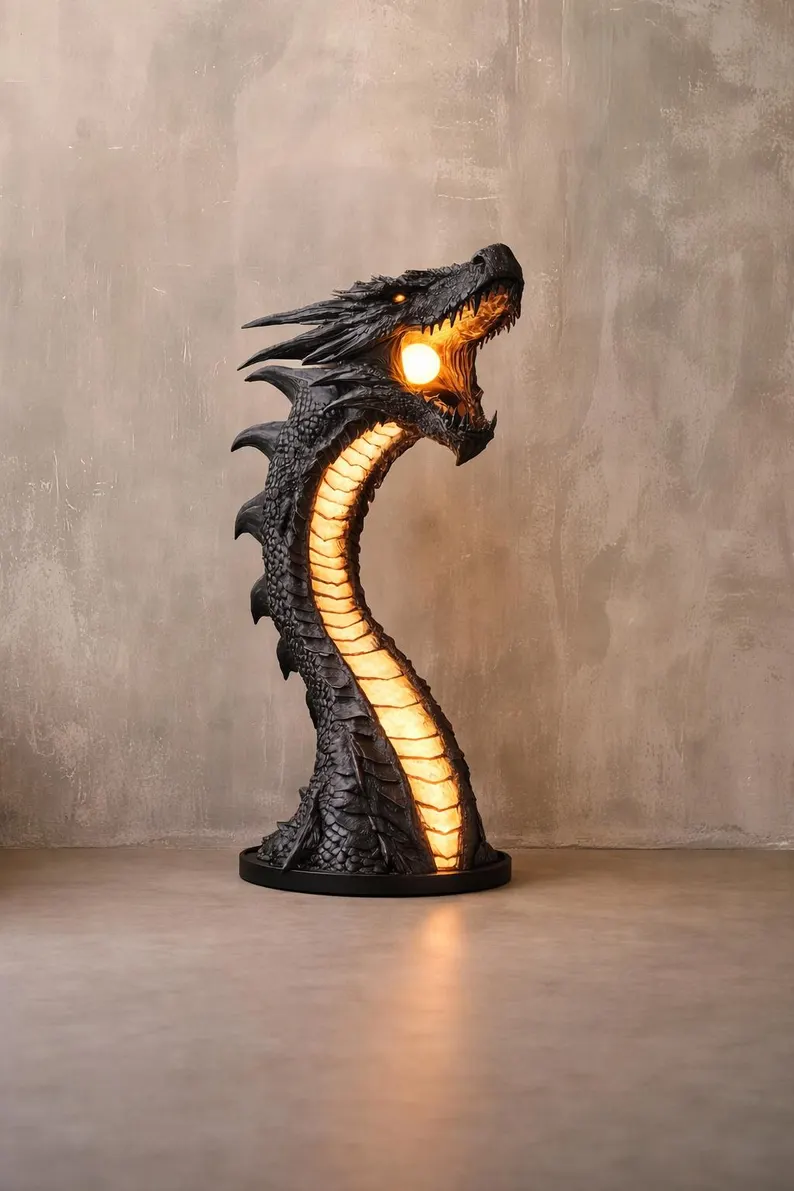 Dragon Flame Guardian™ Mystical Fire Dragon LED Sculpture
