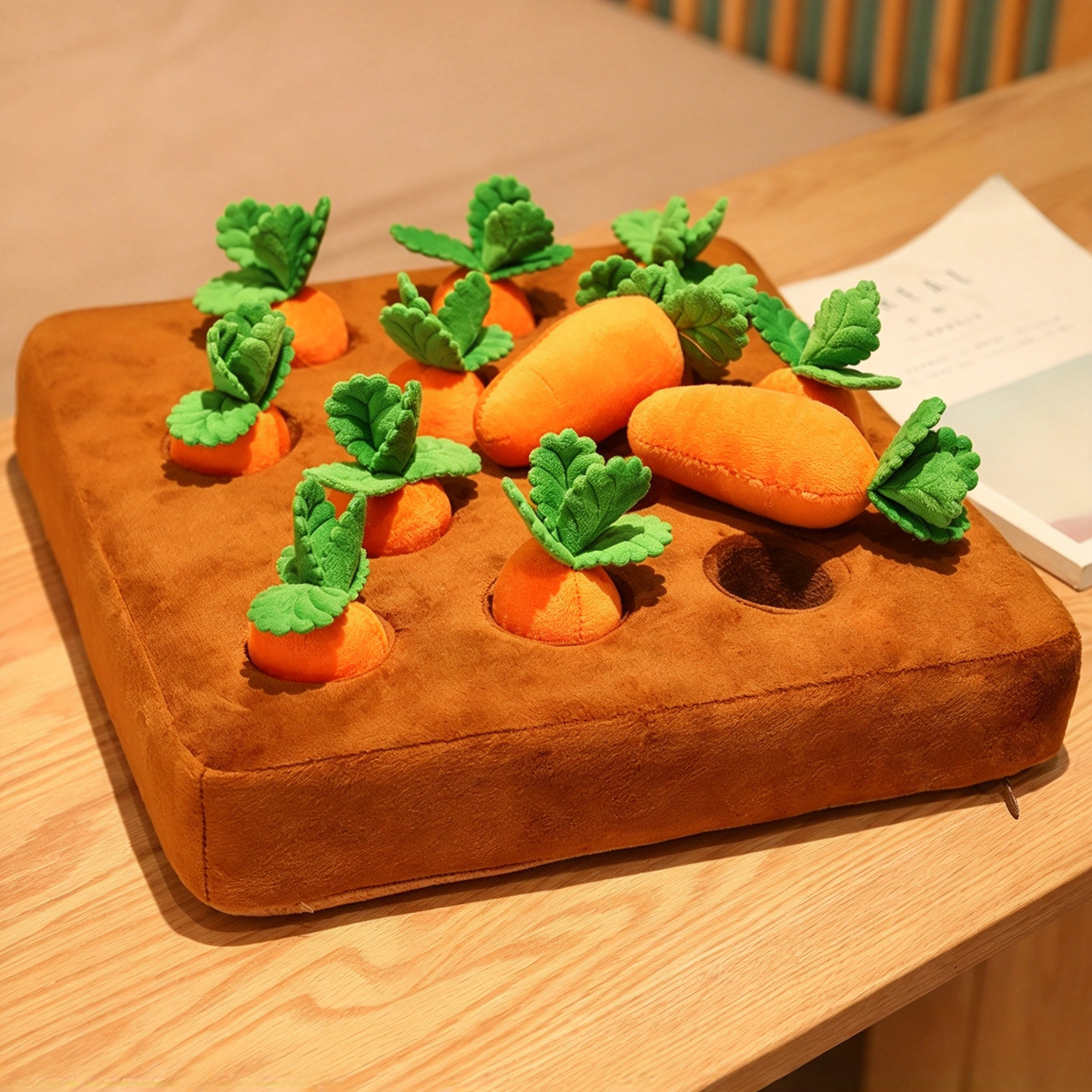 🥕 Carrot Patch Plush Chew Toy – Interactive Tug & Play for Pets 🐶