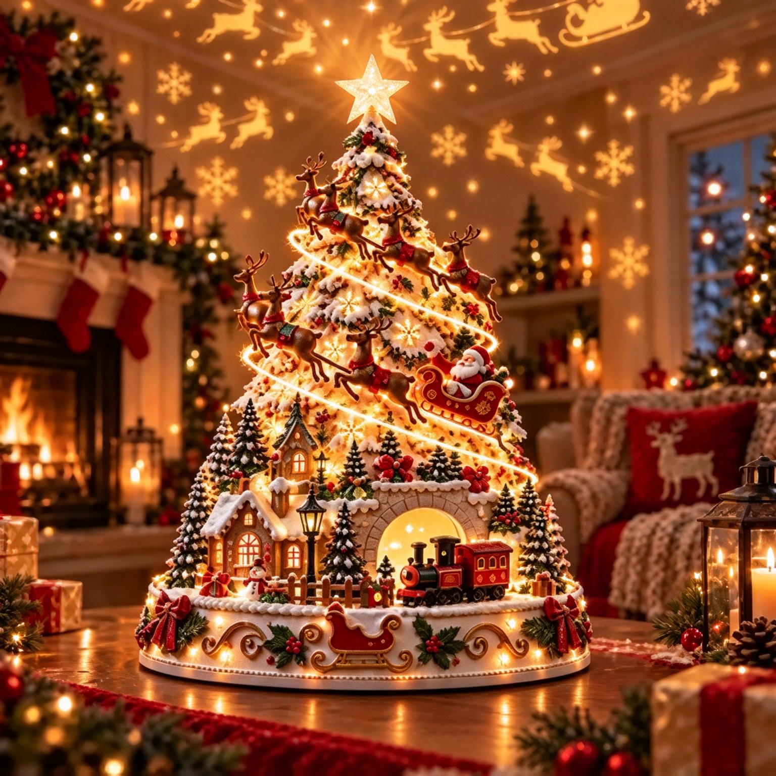 🕊️ Heavenly Glow – Lighted Angel Christmas Tree with Projection 🕊️