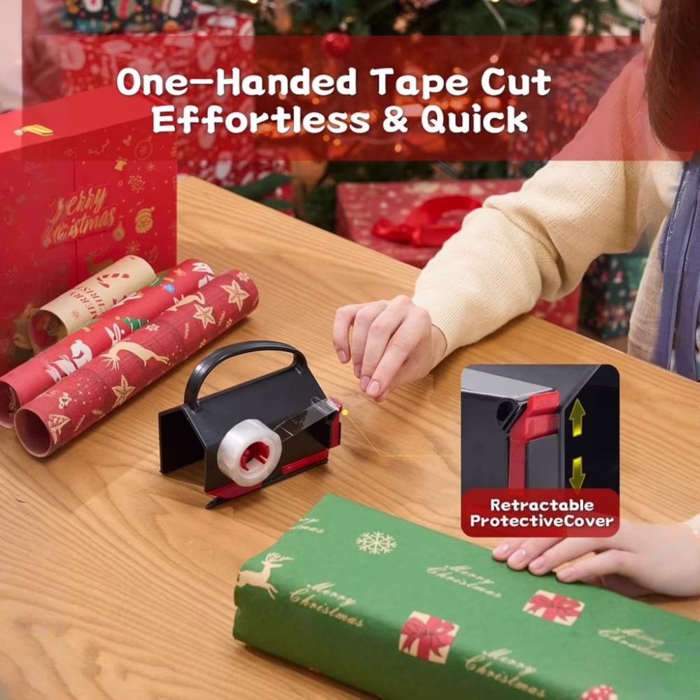2-in-1 Paper Cutter & Tape Dispenser Set