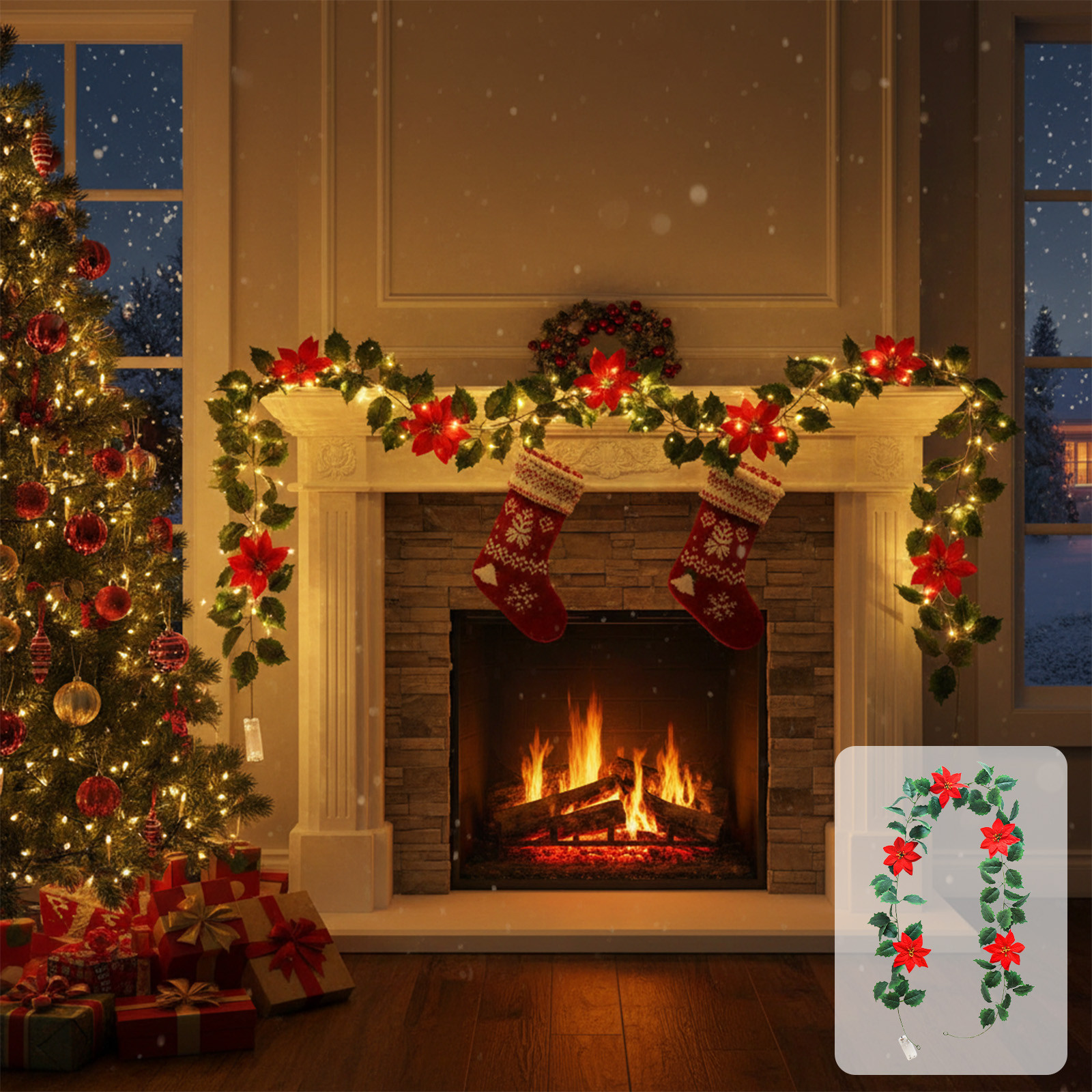 RBCKVXZ Christmas Berry Garland, 5.9 FT Flexible Artificial ...