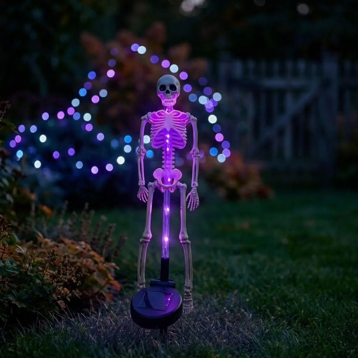 Graveyard Guardian Solar Light Gothic Skeleton Garden Stake Lamp