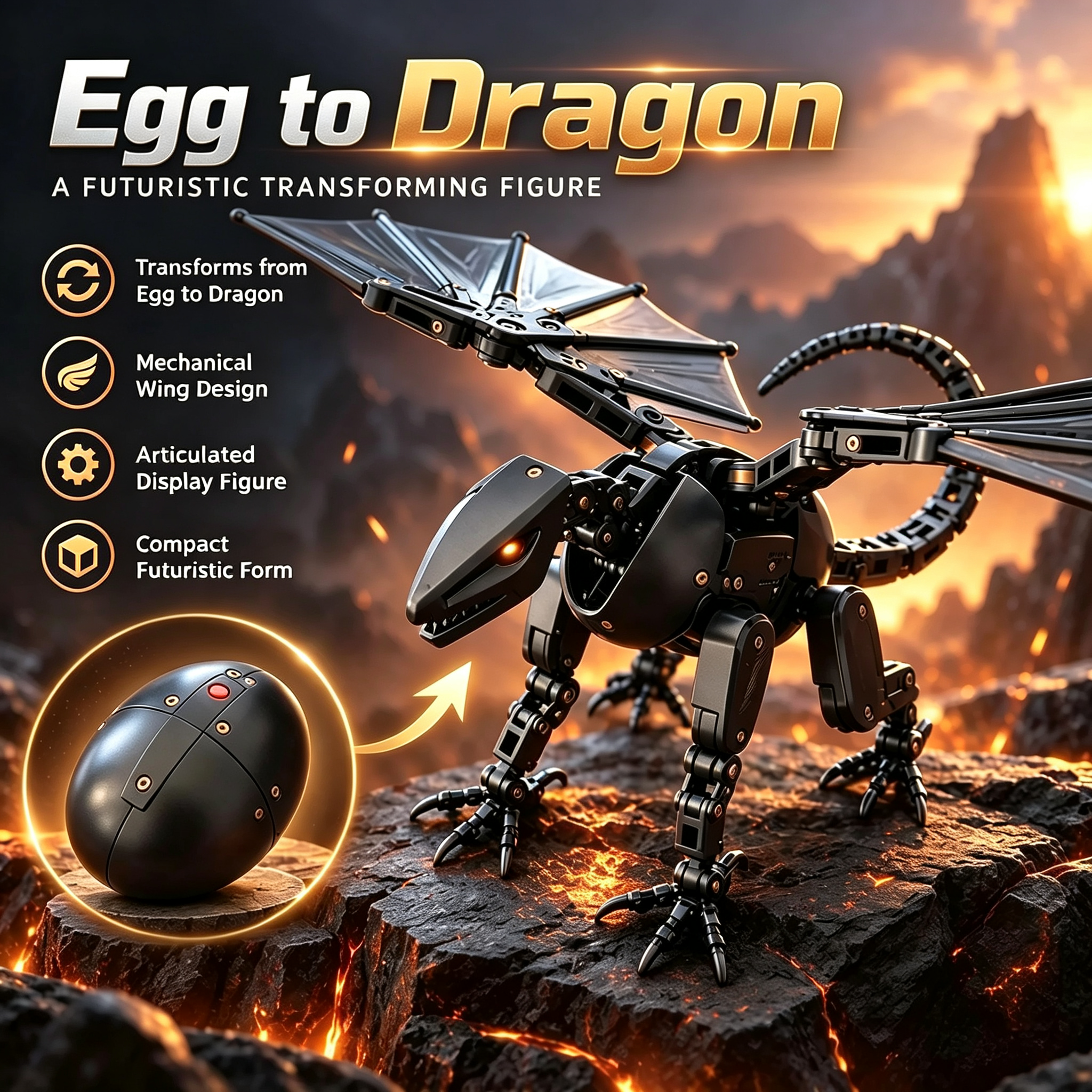 Mechanical dragon on display