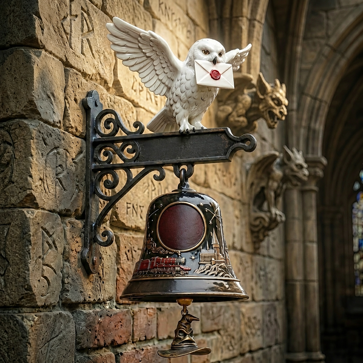 Hogwarts Owl Messenger Cast Iron Doorbell | Platform 9¾ Magic 🦉