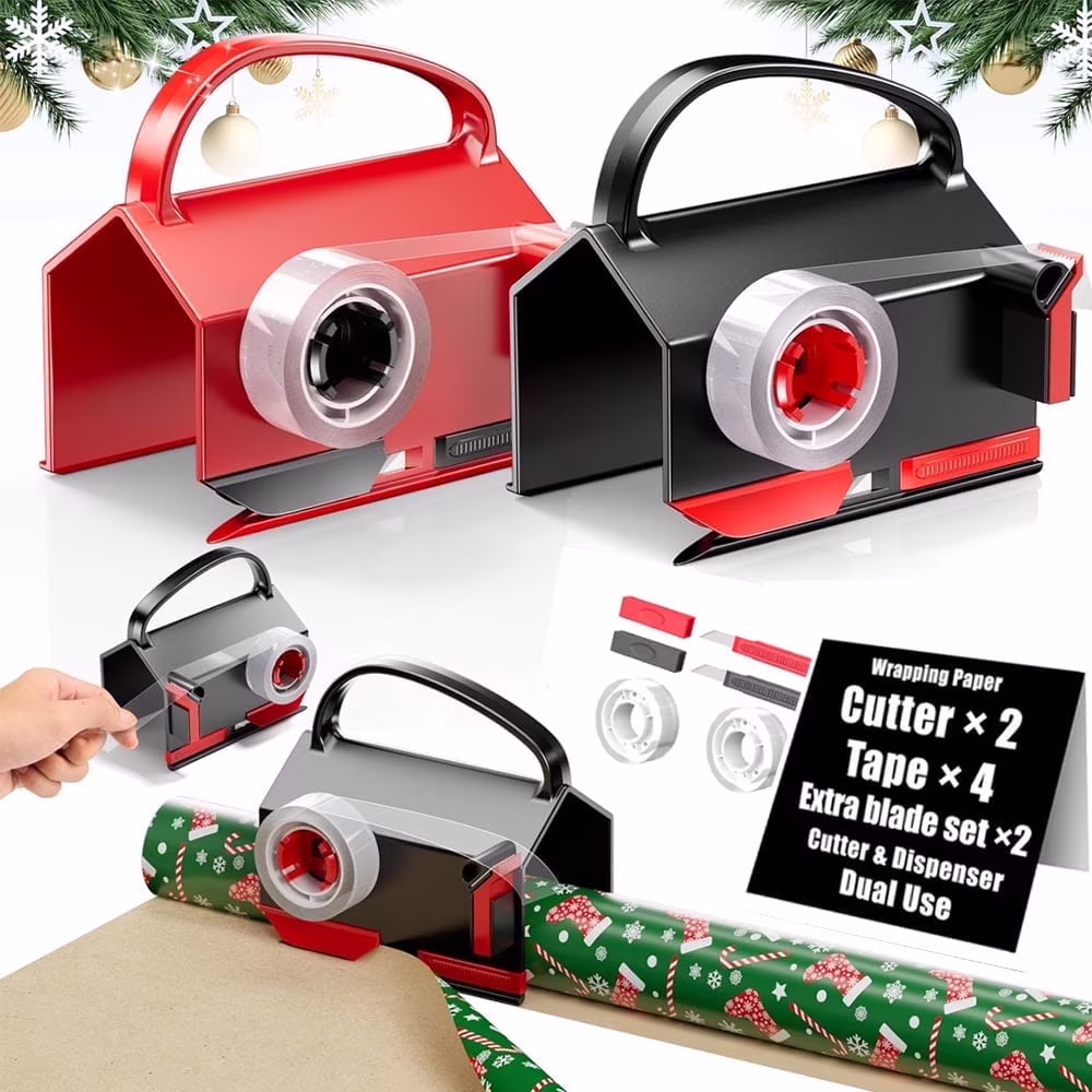 2-in-1 Paper Cutter & Tape Dispenser Set