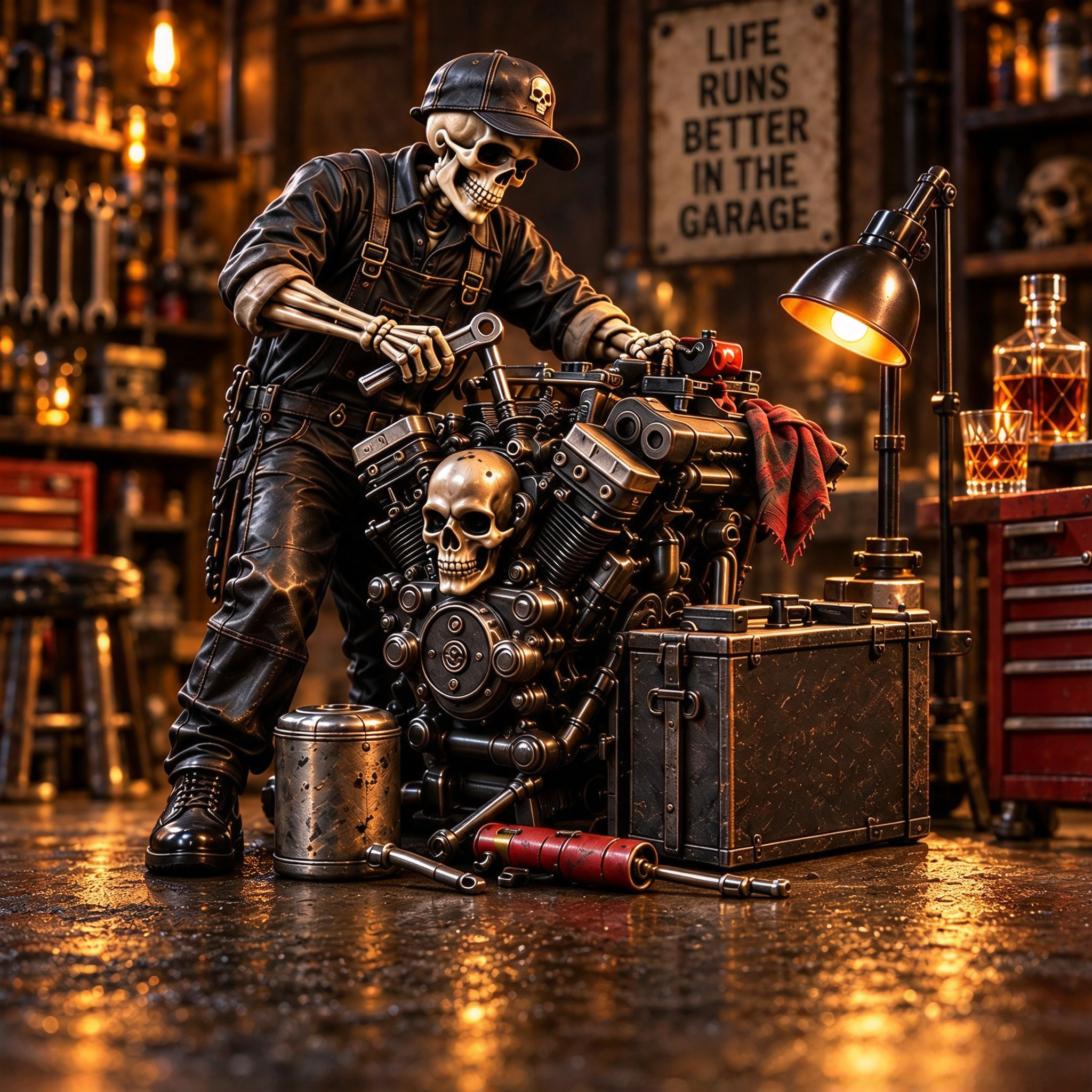 🖤 Dark Humor Skeleton Collection – 6 Bold Resin Figurines 💀
