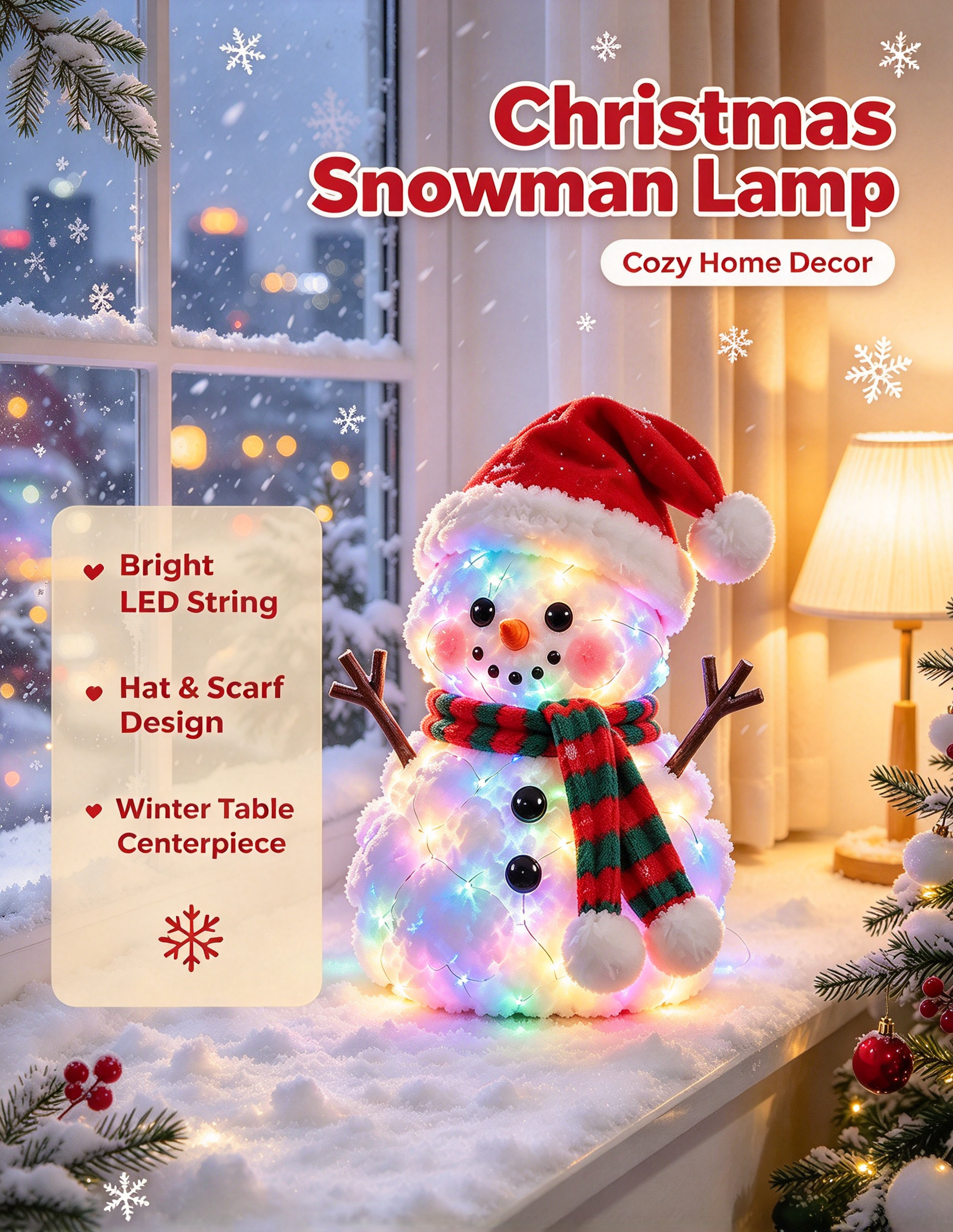 Plush Christmas snowman details