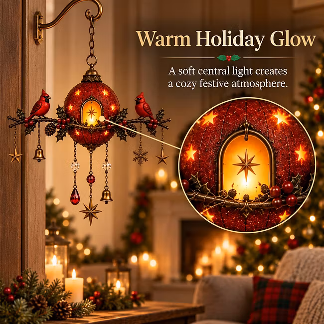 Lighted Cardinal Ornament – Warm Glow Christmas Hanging Decor 🐦