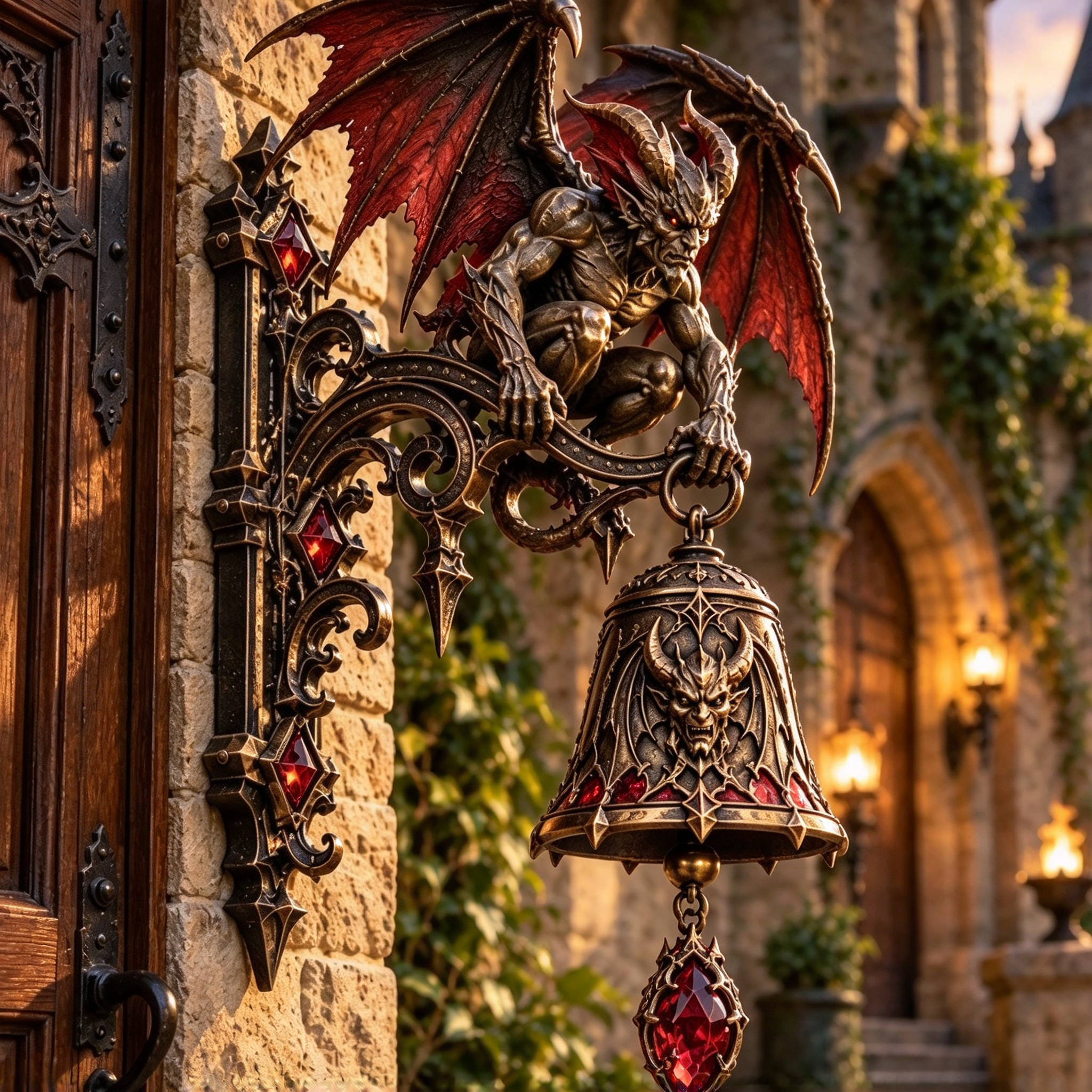 🐉 Elder Guardian Door Chime – Gothic Dragon & Gargoyle Wall Bell 🐉
