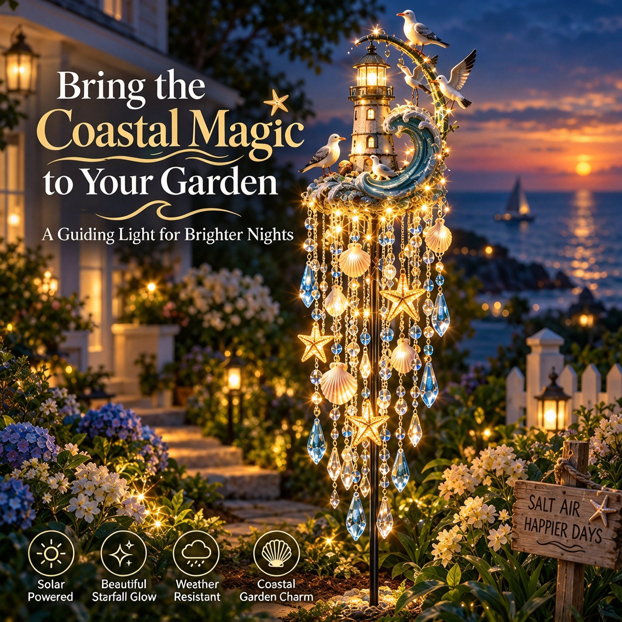 🔥 49% OFF TODAY! 🌊 Bring the Coastal Magic to Your Garden! Solar Lighthouse Light ✨