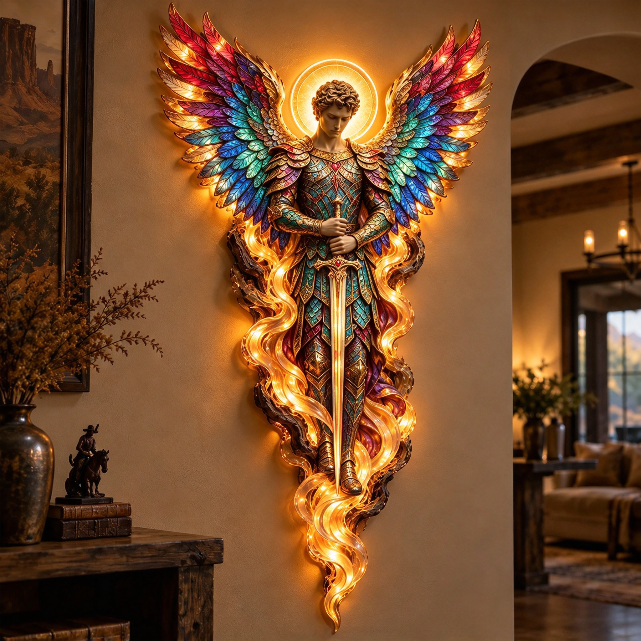Archangel wall art with sword