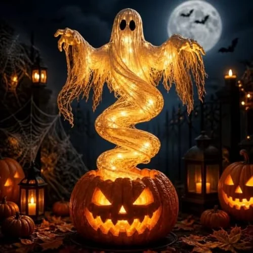 Rising Ghost Pumpkin Light | Spooky Halloween Decor🎃
