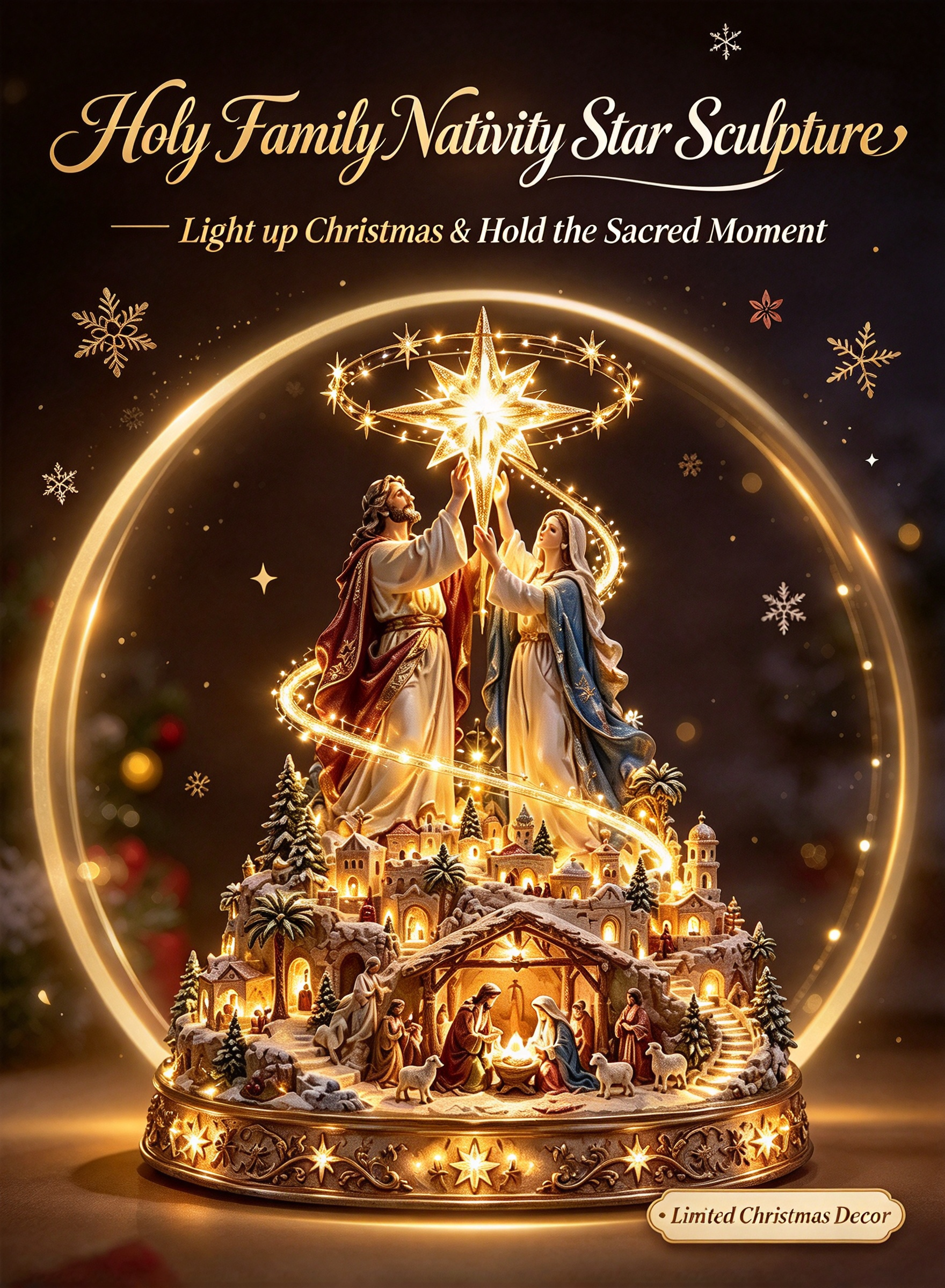 🔥 49% OFF TODAY! 🌟 Bring the True Meaning of Christmas Home! Holy Family Nativity Sculpture ✨