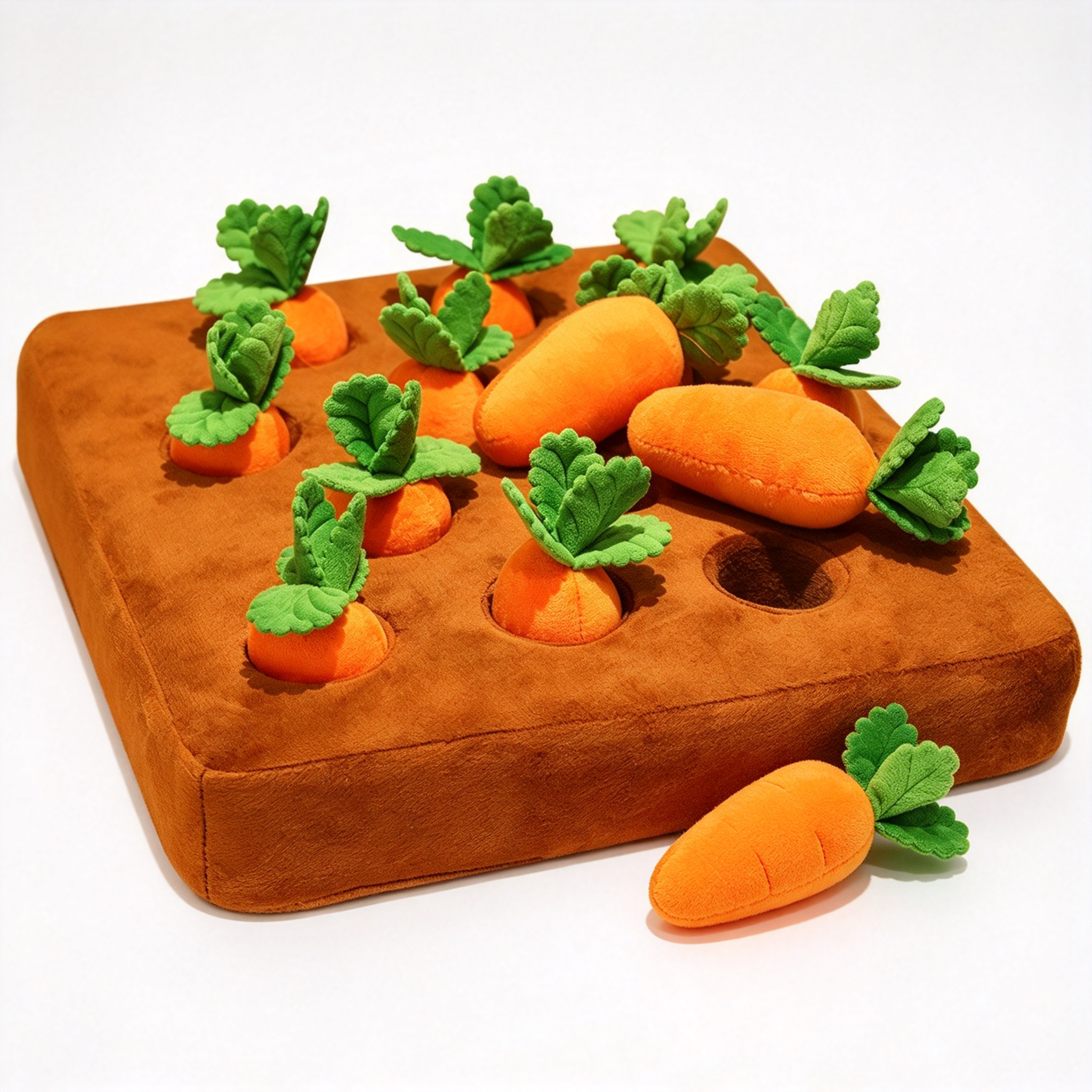 🥕 Carrot Patch Plush Chew Toy – Interactive Tug & Play for Pets 🐶